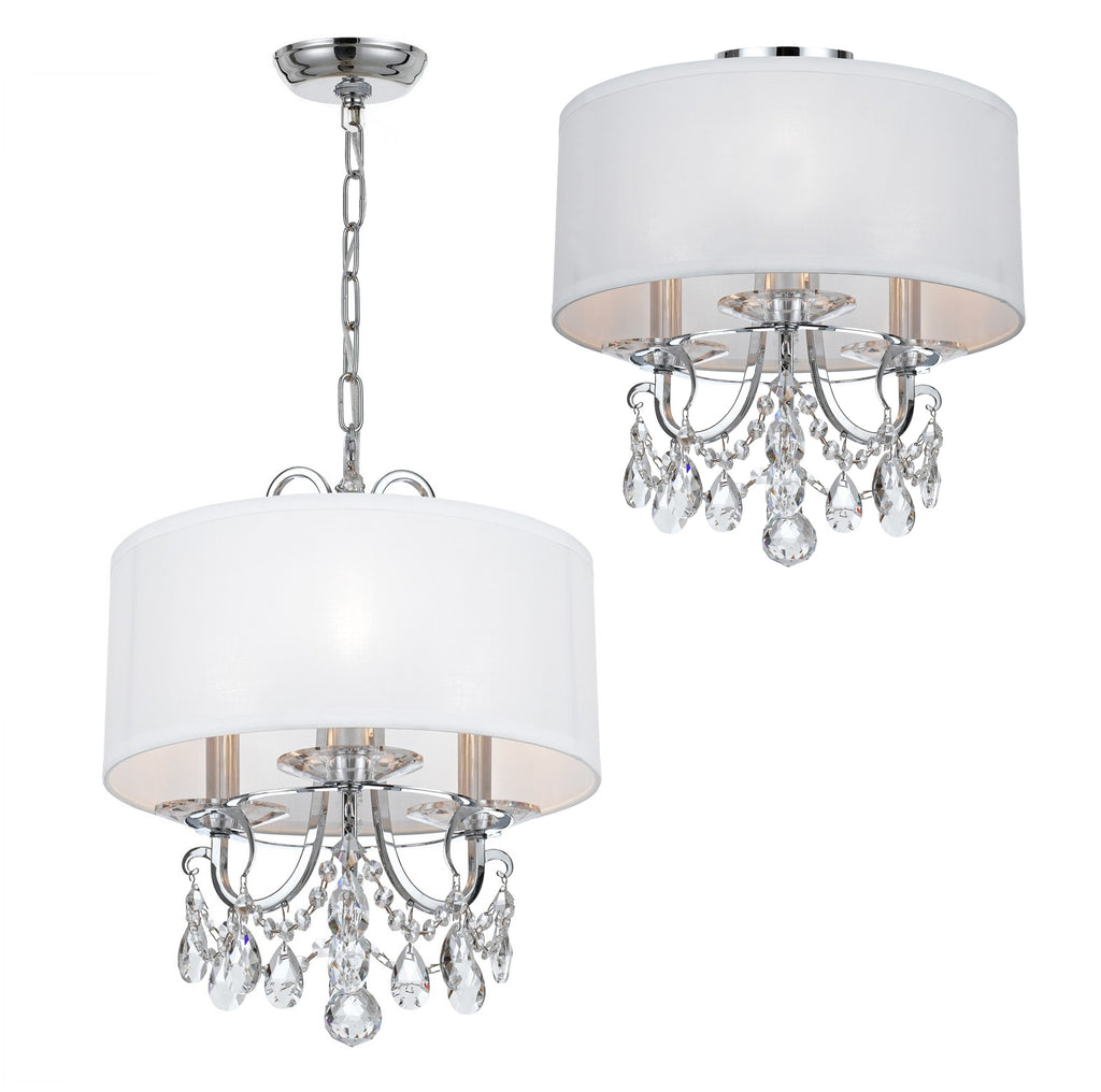 Othello 3 Light Clear Crystal Polished Chrome Mini Chandelier Chandelier Crystorama