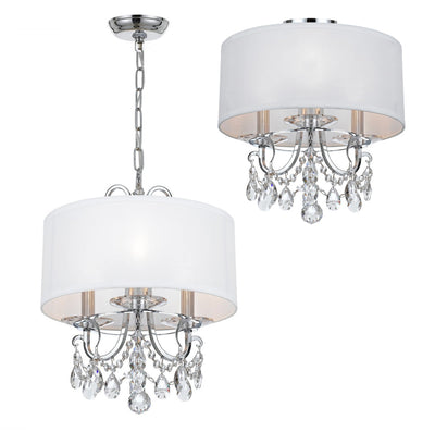 Othello 3 Light Clear Crystal Polished Chrome Mini Chandelier Chandelier Crystorama