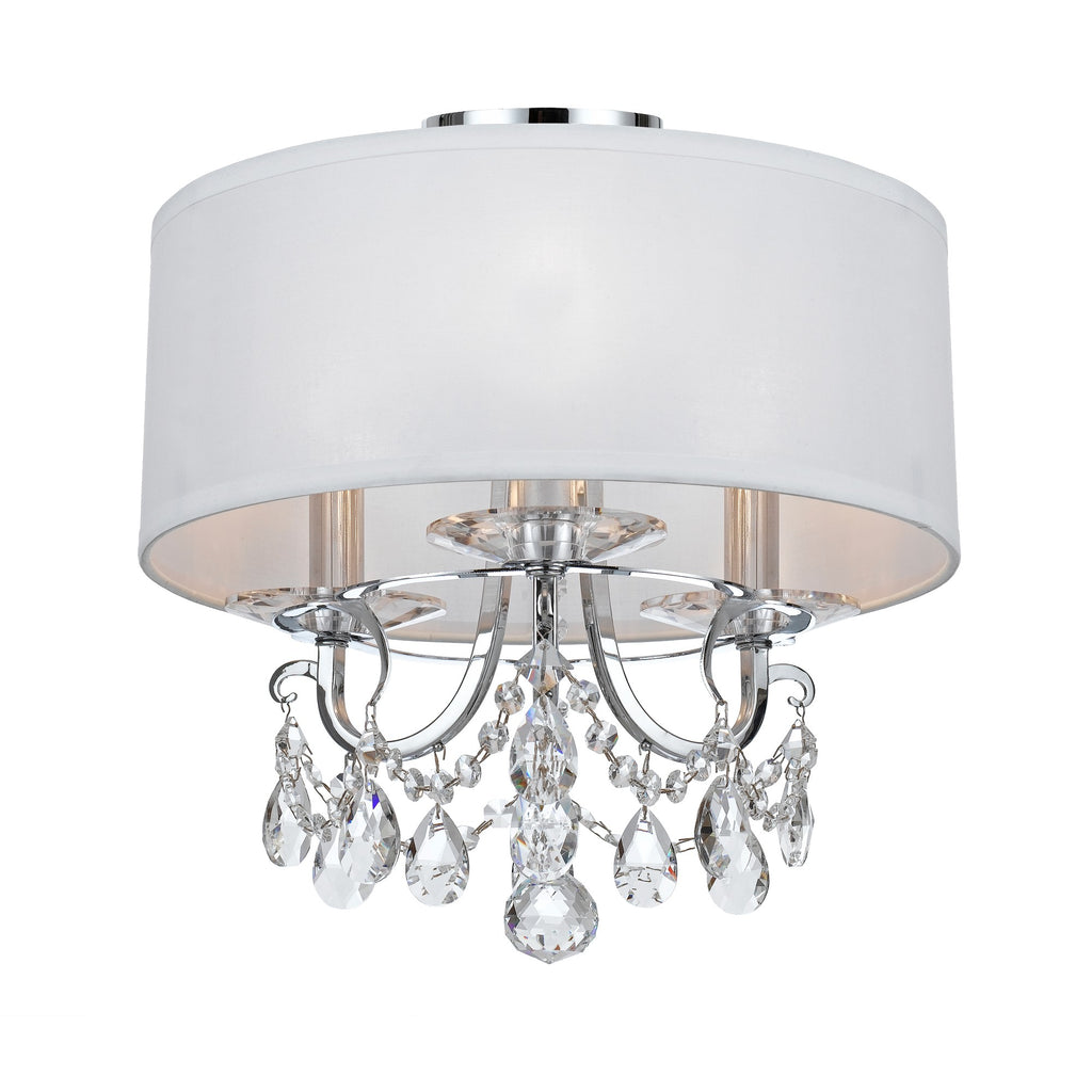 Othello 3 Light Polished Chrome Semi Flush Mount Semi Flush Crystorama