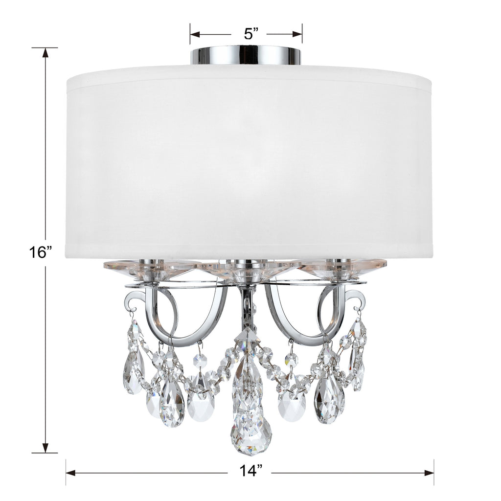 Othello 3 Light Polished Chrome Semi Flush Mount Semi Flush Crystorama