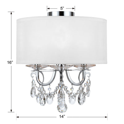 Othello 3 Light Polished Chrome Semi Flush Mount Semi Flush Crystorama