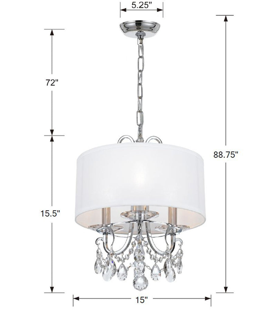 Othello 3 Light Swarovski Strass Crystal Polished Chrome Mini Chandelier Chandelier Crystorama