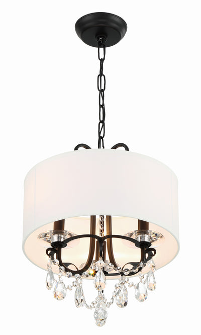 Othello 3 Light Matte Black Mini Chandelier Chandelier Crystorama