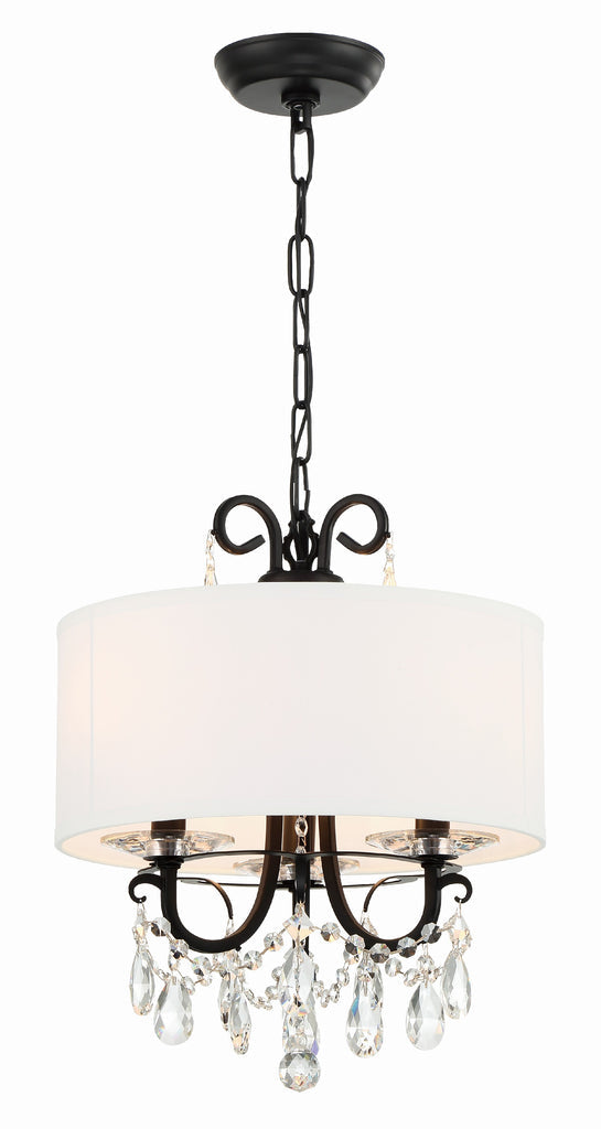 Othello 3 Light Matte Black Mini Chandelier Chandelier Crystorama