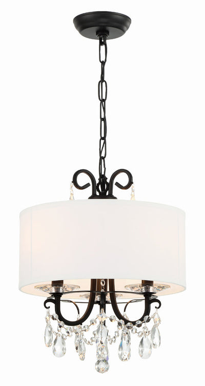 Othello 3 Light Matte Black Mini Chandelier Chandelier Crystorama