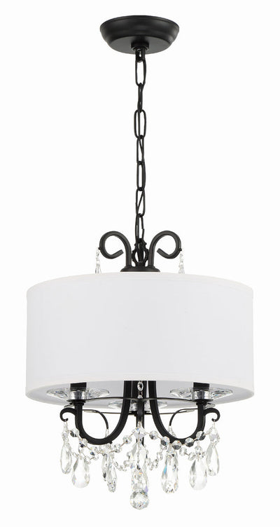 Othello 3 Light Matte Black Mini Chandelier Chandelier Crystorama