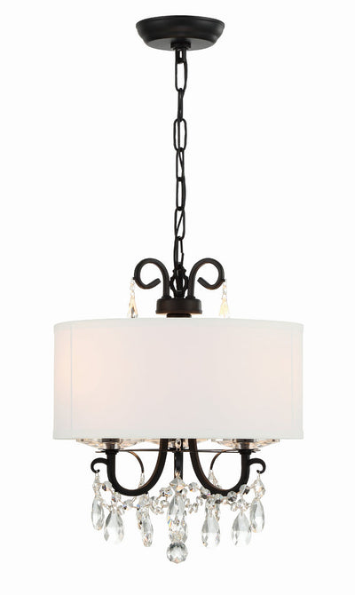 Othello 3 Light Matte Black Mini Chandelier Chandelier Crystorama