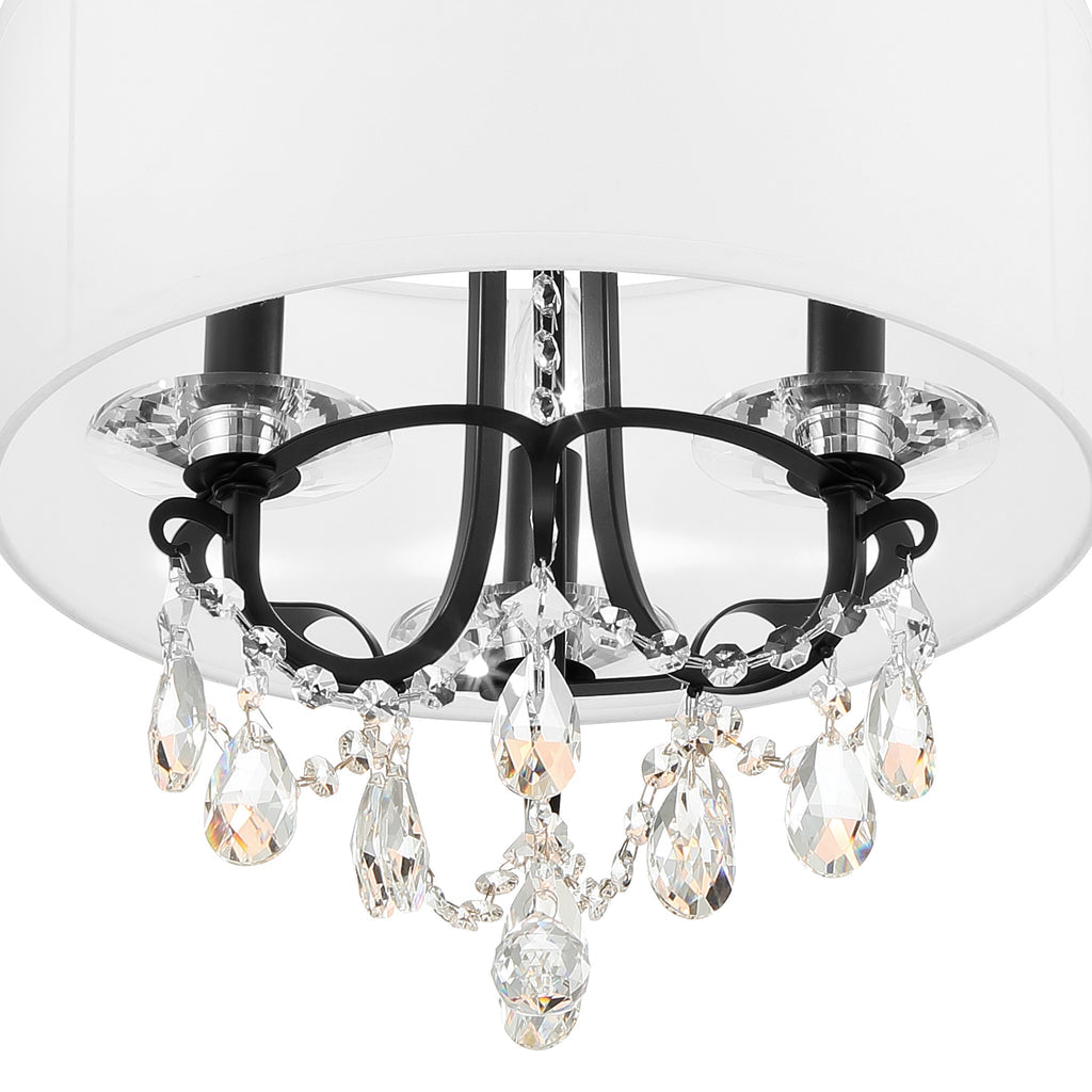 Othello 3 Light Matte Black Mini Chandelier Chandelier Crystorama