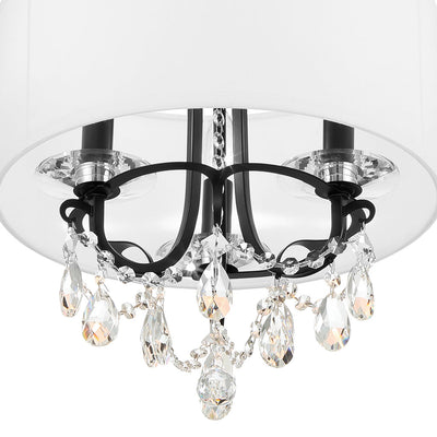 Othello 3 Light Matte Black Mini Chandelier Chandelier Crystorama