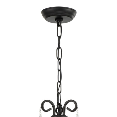 Othello 3 Light Matte Black Mini Chandelier Chandelier Crystorama