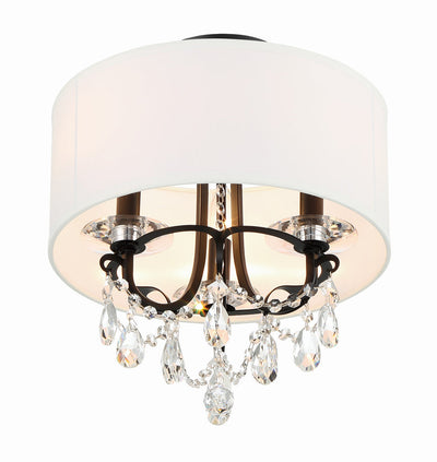 Othello 3 Light Matte Black Semi Flush Mount Semi Flush Crystorama