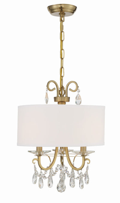 Othello 3 Light Vibrant Gold Mini Chandelier Chandelier Crystorama