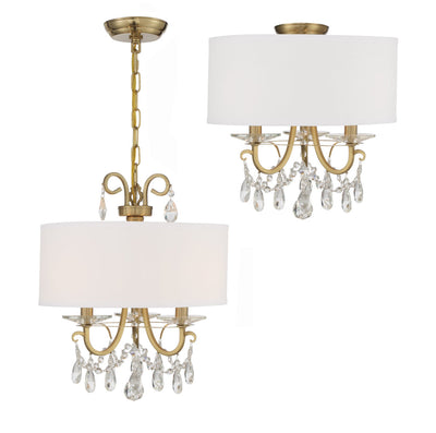 Othello 3 Light Vibrant Gold Mini Chandelier Chandelier Crystorama