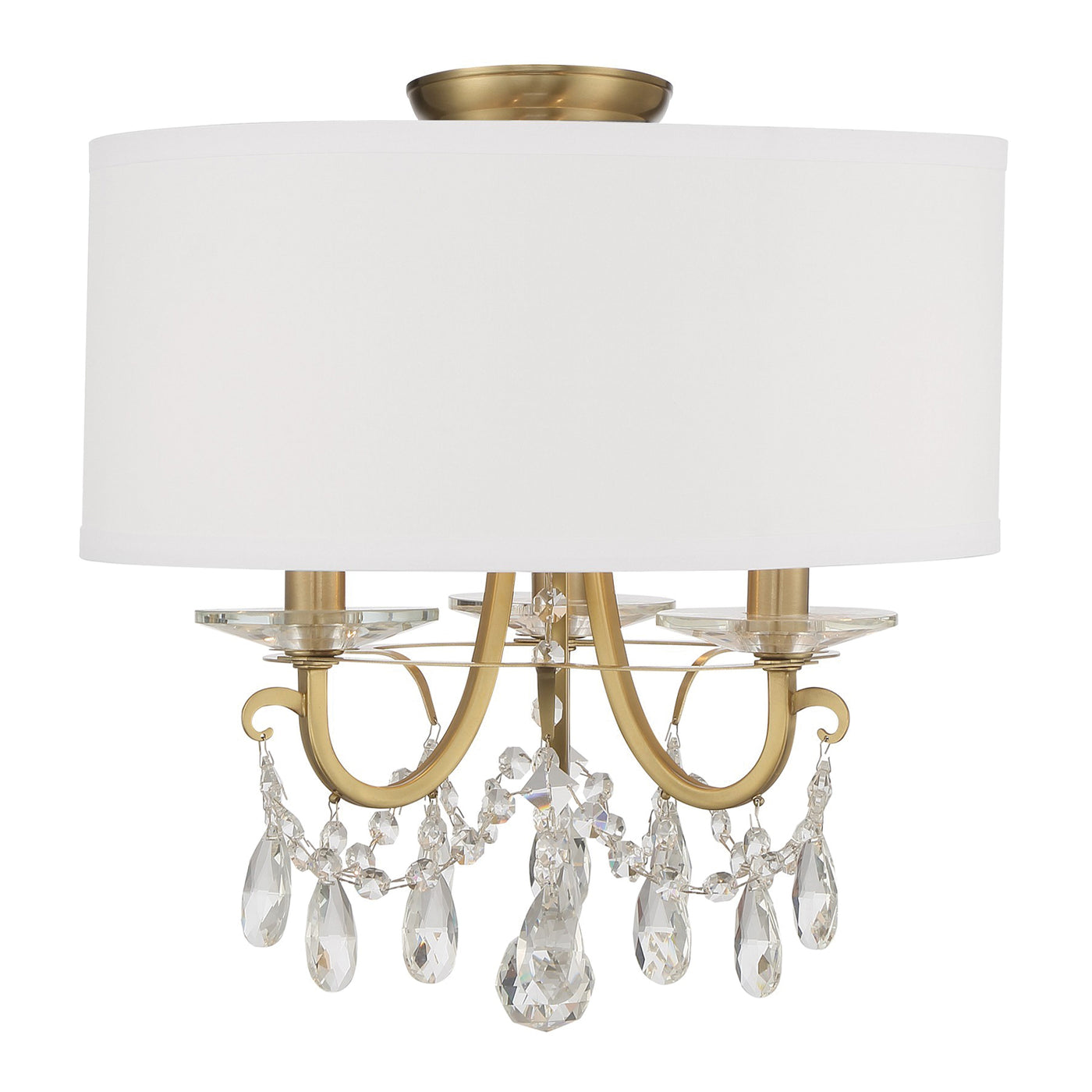 Othello 3 Light Vibrant Gold Semi Flush Mount Semi Flush Crystorama