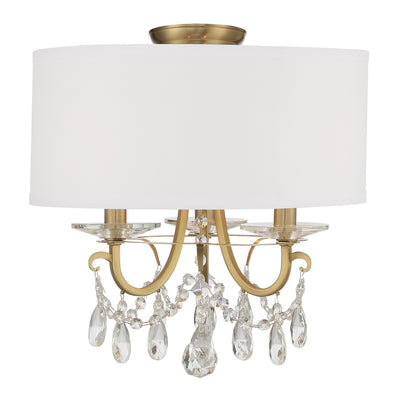 Othello 3 Light Vibrant Gold Semi Flush Mount Semi Flush Crystorama