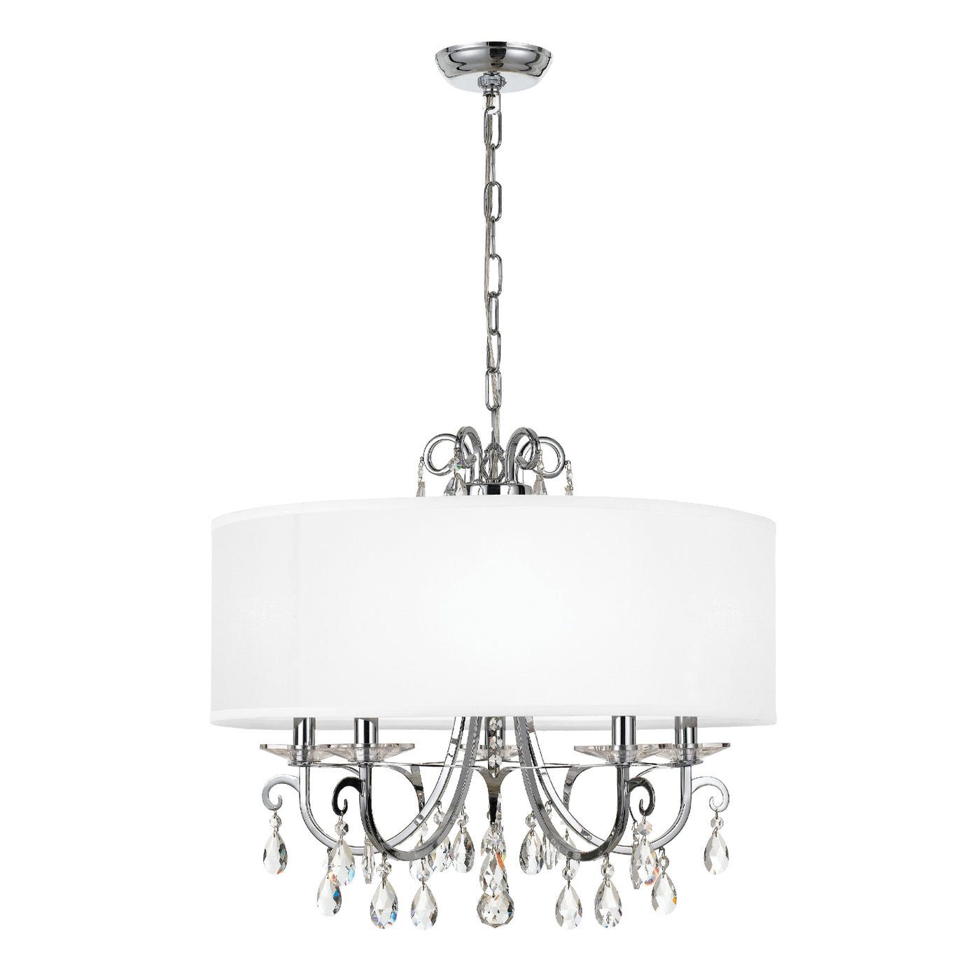 Othello 5 Light Clear Crystal Polished Chrome Chandelier Chandelier Crystorama