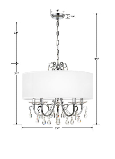 Othello 5 Light Clear Crystal Polished Chrome Chandelier Chandelier Crystorama