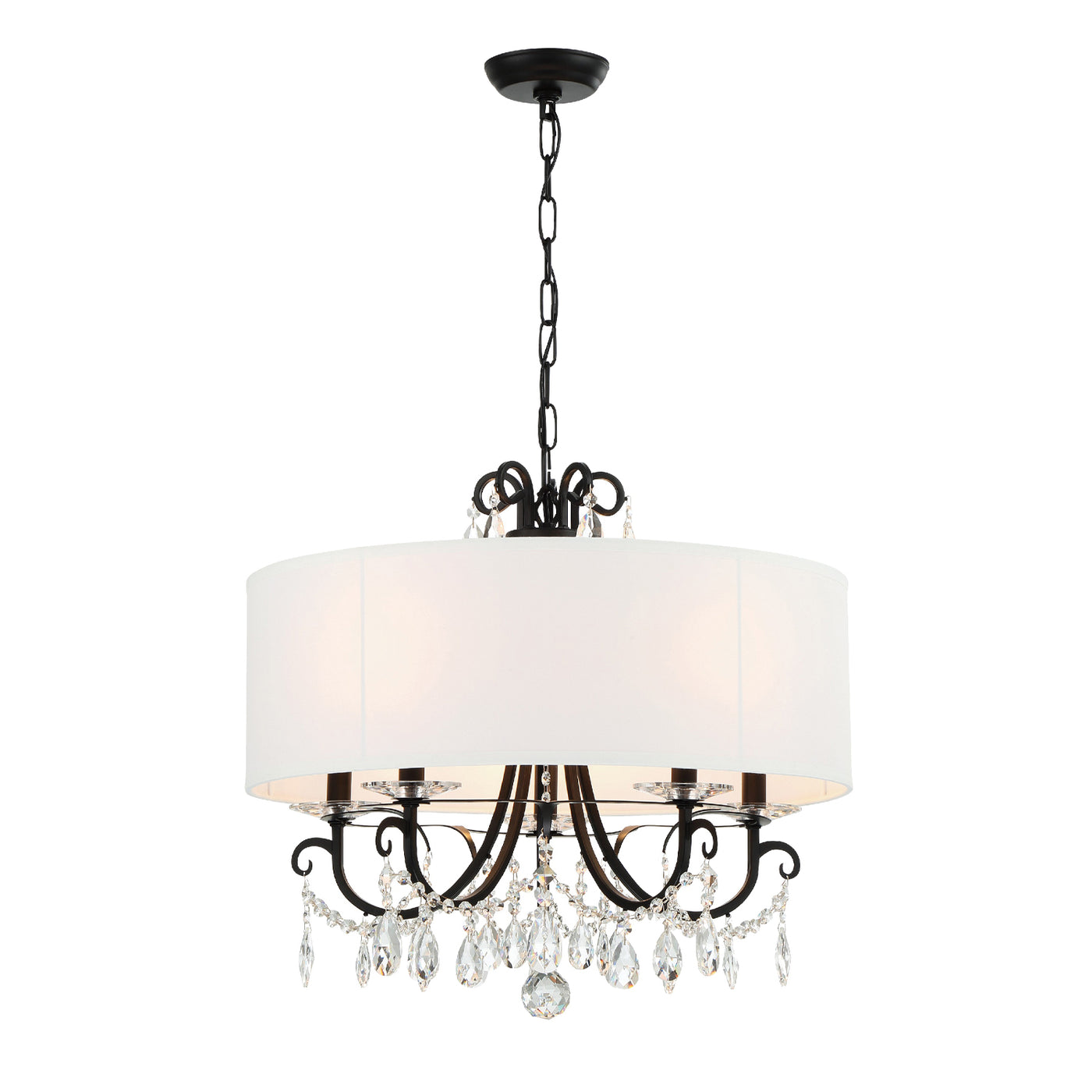 Othello 5 Light Matte Black Chandelier Chandelier Crystorama