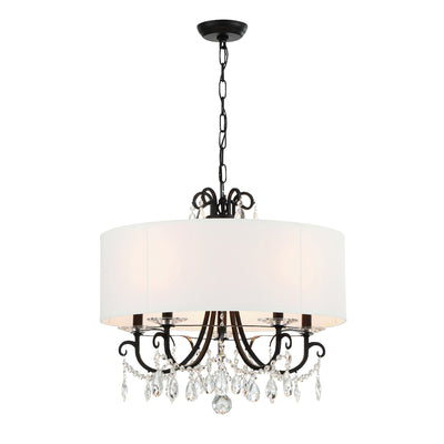 Othello 5 Light Matte Black Chandelier Chandelier Crystorama