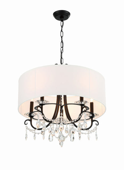 Othello 5 Light Matte Black Chandelier Chandelier Crystorama