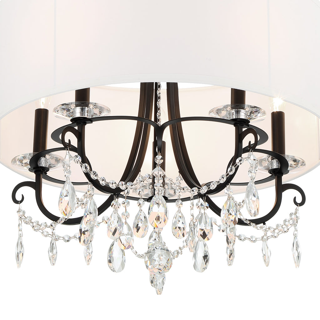 Othello 5 Light Matte Black Chandelier Chandelier Crystorama