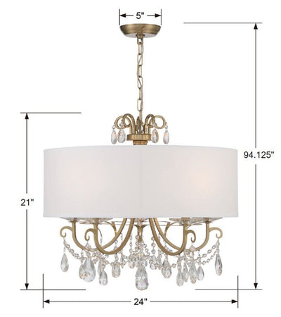 Othello 5 Light Vibrant Gold Chandelier Chandelier Crystorama