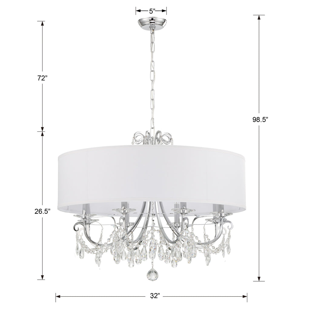 Othello 8 Light Polished Chrome Chandelier Chandelier Crystorama