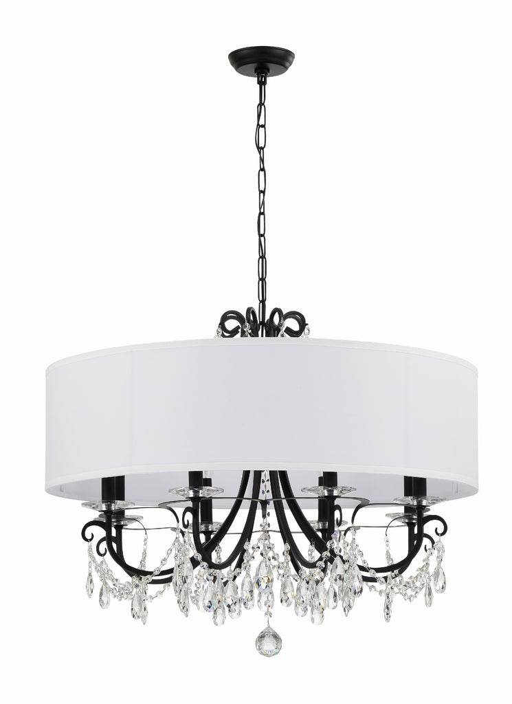 Othello 8 Light Matte Black Chandelier Chandelier Crystorama