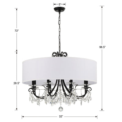 Othello 8 Light Matte Black Chandelier Chandelier Crystorama