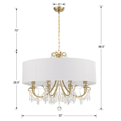 Othello 8 Light Vibrant Gold Chandelier Chandelier Crystorama