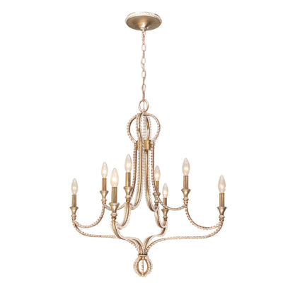 Garland 8 Light Crystal Bead Distressed Twilight Chandelier Chandelier Crystorama