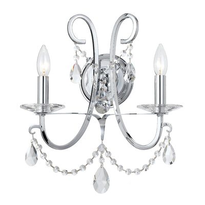 Othello 2 Light Polished Chrome Sconce Wall Sconce Crystorama