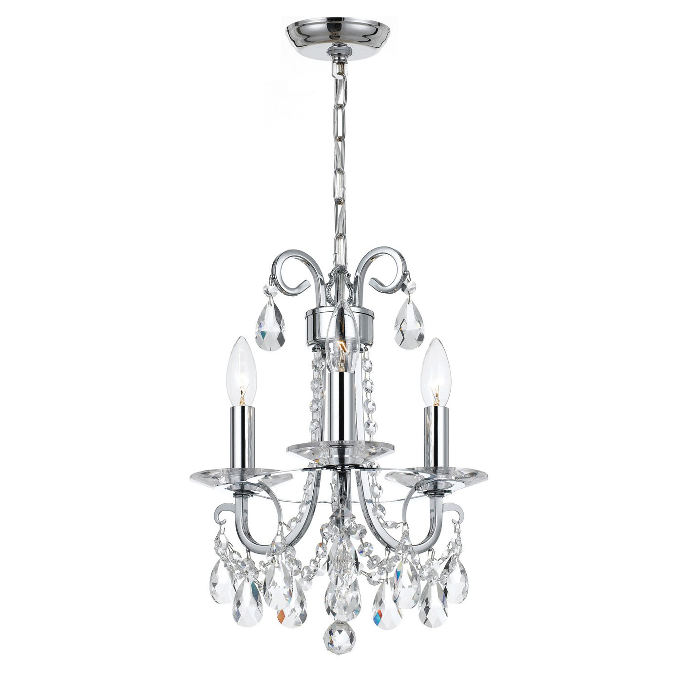 Othello 3 Light Polished Chrome Mini Chandelier Chandelier Crystorama