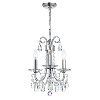 Othello 3 Light Polished Chrome Mini Chandelier Chandelier Crystorama