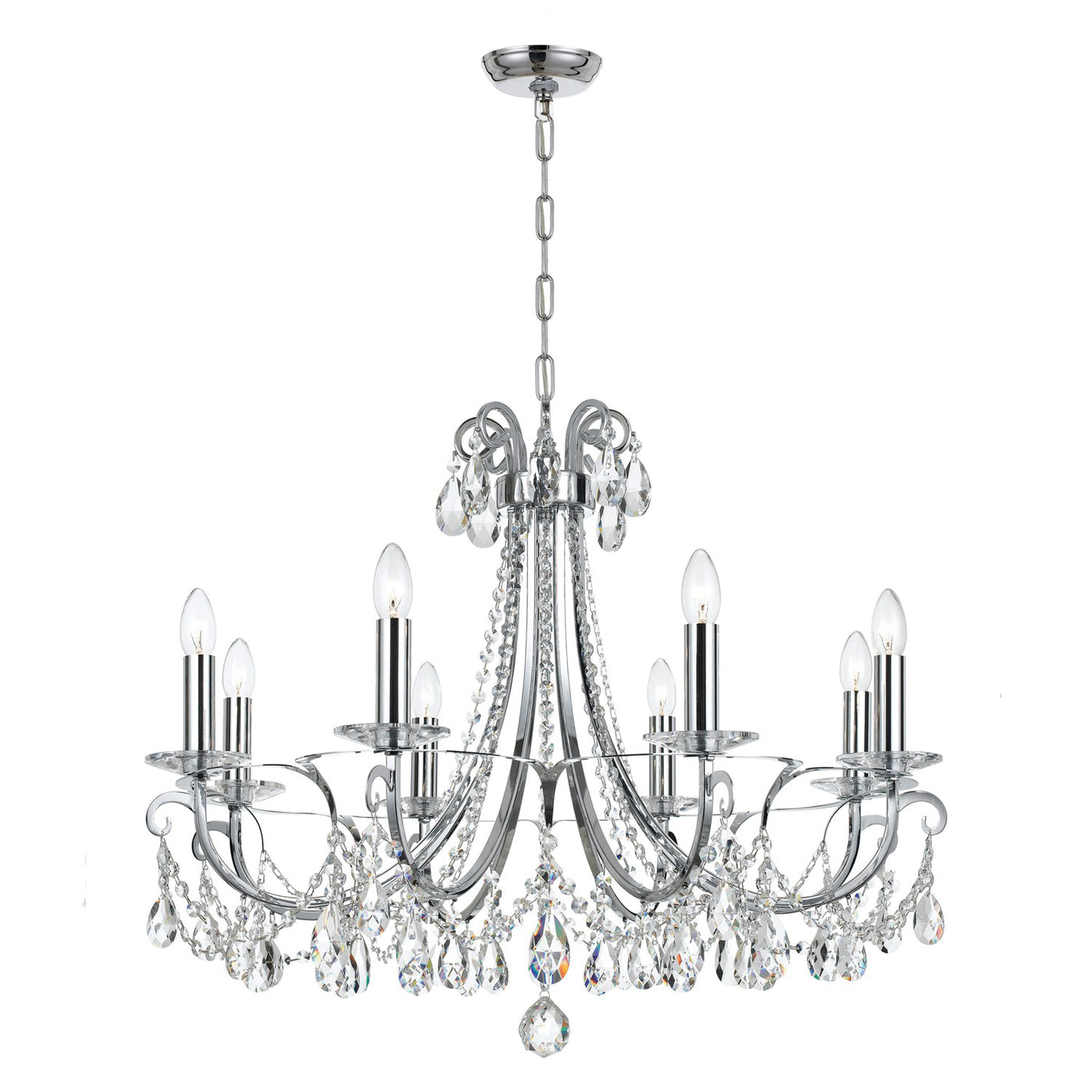 Othello 8 Light Polished Chrome Chandelier Chandelier Crystorama