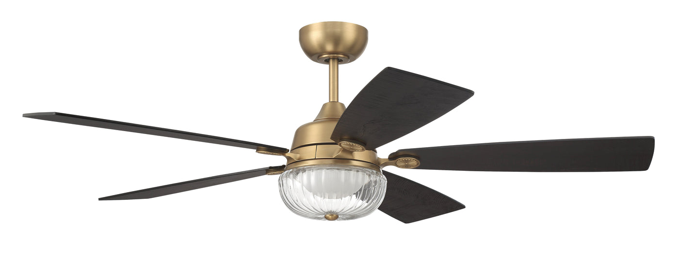 52" Chandler in Satin Brass w/ Flat Black/Black Walnut Blades Ceiling Fan CRAFTMADE