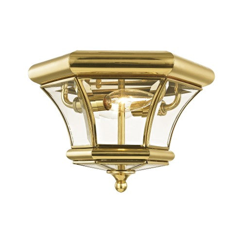 2 Light Polished Brass Ceiling Mount Flush Mount Livex