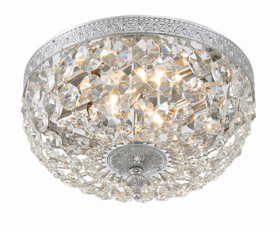 Crystorama 2 Light Hand Cut Crystal Polished Chrome Flush Mount Semi Flush Crystorama