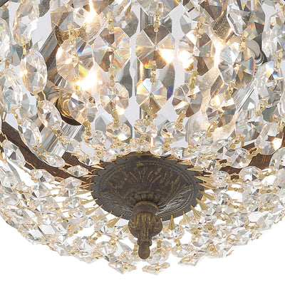 Crystorama 2 Light Clear Italian Crystal English Bronze Flush Mount Semi Flush Crystorama