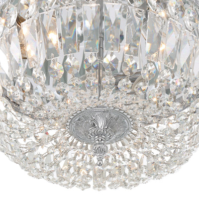 Crystorama 3 Light Hand Cut Crystal Polished Chrome Flush Mount Semi Flush Crystorama