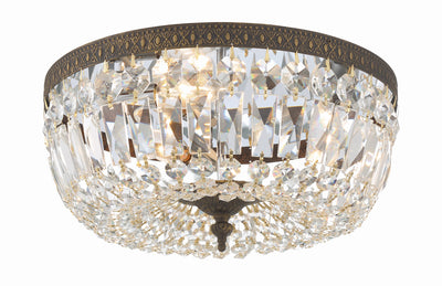 Crystorama 3 Light Spectra Crystal English Bronze Flush Mount Semi Flush Crystorama