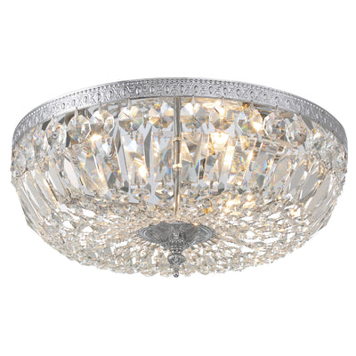 Crystorama 3 Light Spectra Crystal Polished Chrome Flush Mount Semi Flush Crystorama