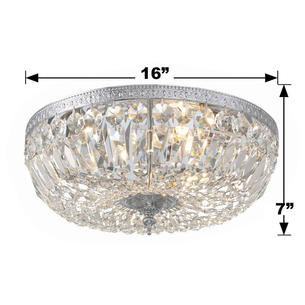 Crystorama 3 Light Spectra Crystal Polished Chrome Flush Mount Semi Flush Crystorama