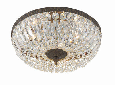 Crystorama 3 Light Spectra Crystal English Bronze Flush Mount Semi Flush Crystorama