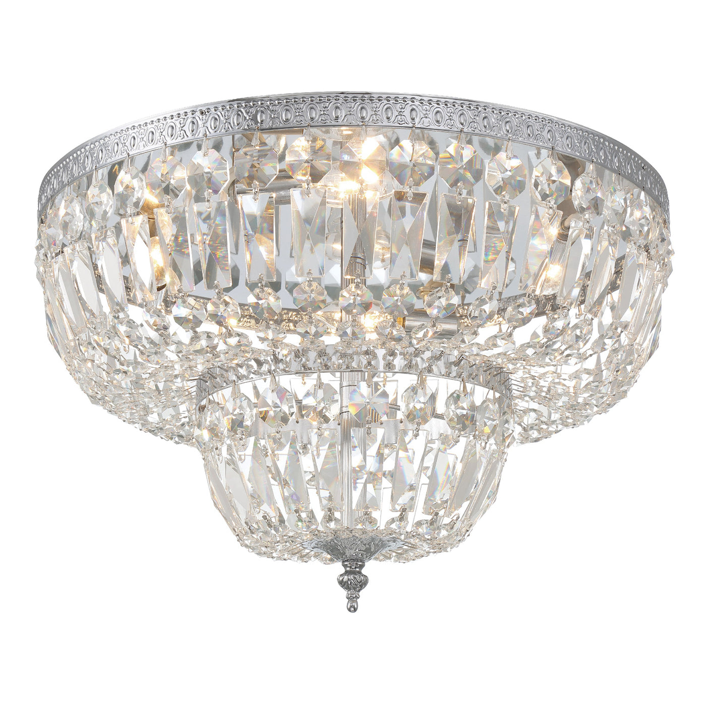 Crystorama 4 Light Spectra Crystal Polished Chrome Flush Mount Semi Flush Crystorama