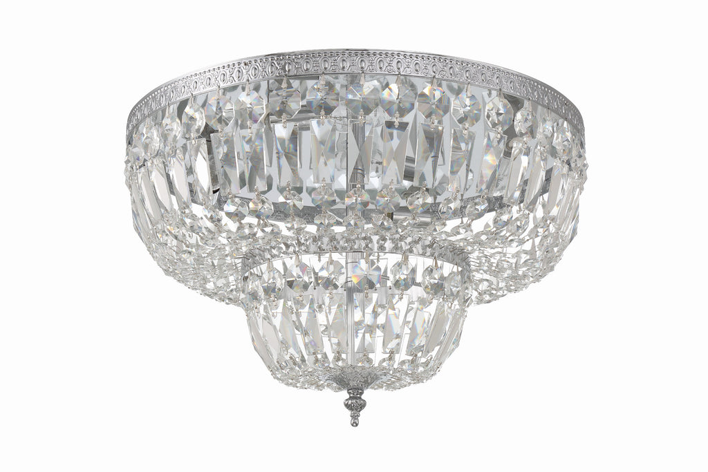 Crystorama 4 Light Spectra Crystal Polished Chrome Flush Mount Semi Flush Crystorama