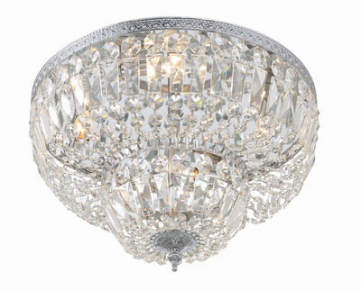 Crystorama 4 Light Swarovski Strass Crystal Polished Chrome Flush Mount Semi Flush Crystorama