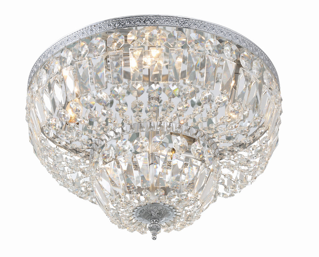 Crystorama 4 Light Spectra Crystal Polished Chrome Flush Mount Semi Flush Crystorama