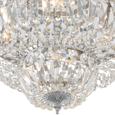 Crystorama 4 Light Swarovski Strass Crystal Polished Chrome Flush Mount Semi Flush Crystorama