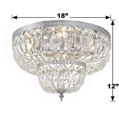 Crystorama 4 Light Swarovski Strass Crystal Polished Chrome Flush Mount Semi Flush Crystorama